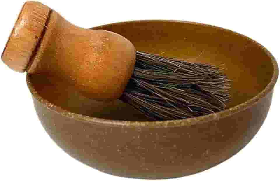 Kit de Barbear Clássico, Pincel com Cerdas Sintéticas e Cumbuca Saboeira, Design Ergonômico, Acabamento Premium