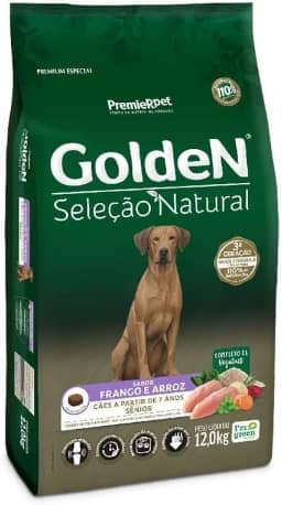 Ração Golden Seleção Natural Cães Medio e Grande Porte Sênior 12kg