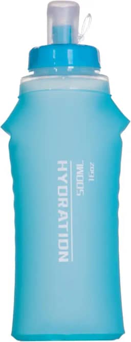 Frasco macio dobrável com filtro – garrafa de água leve – 500 ml para corrida em trilha, caminhadas, viagens, ciclismo e pesca; livre de BPA (azul transparente)
