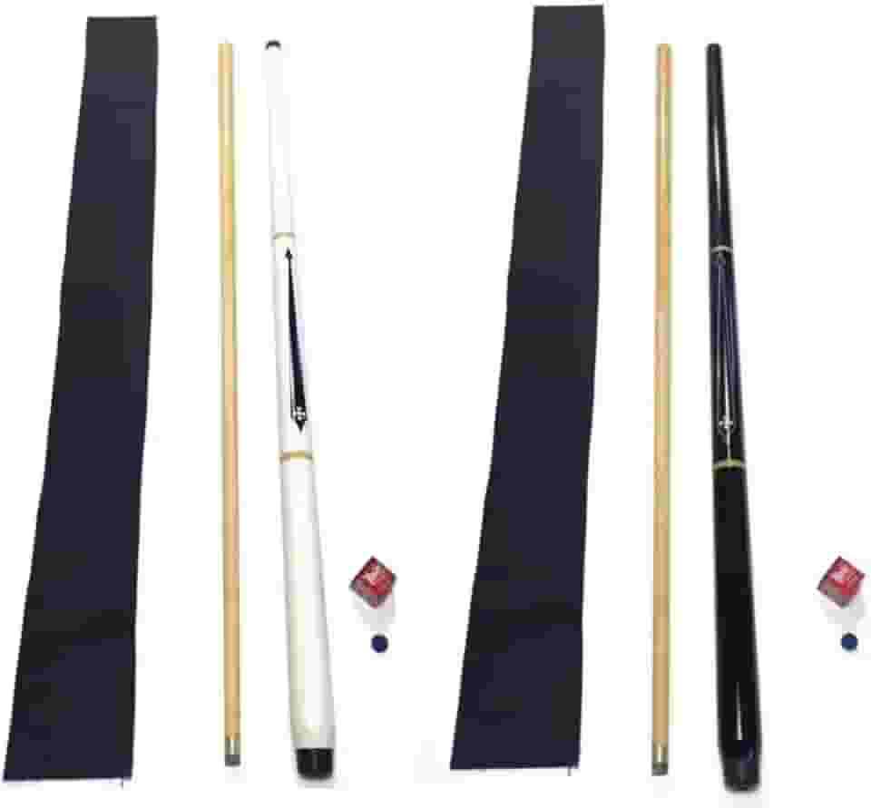 Kit Com 2 Tacos Sinuca Bilhar Profissional Cruz Preto/branco