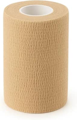 Bandagem Elástica Autoaderente Bege, 10cm x 4,5m – Atadura Esportiva, Suporte para Joelhos, Punhos e Tornozelos – Faixa Alta Fixação e Conforto