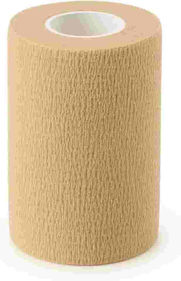 Bandagem Elástica Autoaderente Bege, 10cm x 4,5m – Atadura Esportiva, Suporte para Joelhos, Punhos e Tornozelos – Faixa Alta Fixação e Conforto