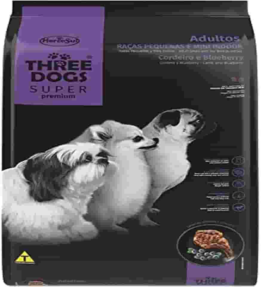 Three Dogs Ração Super Premium Adulto Mini E Pequeno Cordeiro 10 1Kg