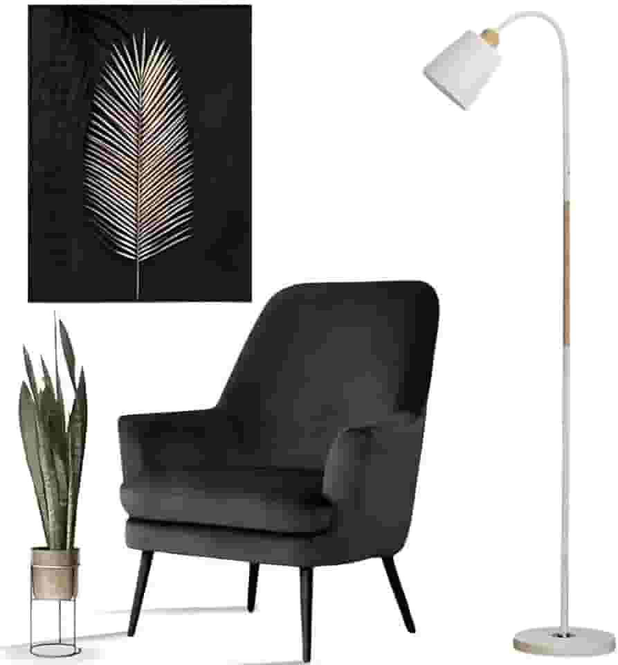 Luminária Abajur De Chão Pedestal Articulada Flexível 1,60m Escritório Estilo Clássica Iluminação Direcionável, Design Sofisticado e Máximo Conforto Visual (Branco Claro)