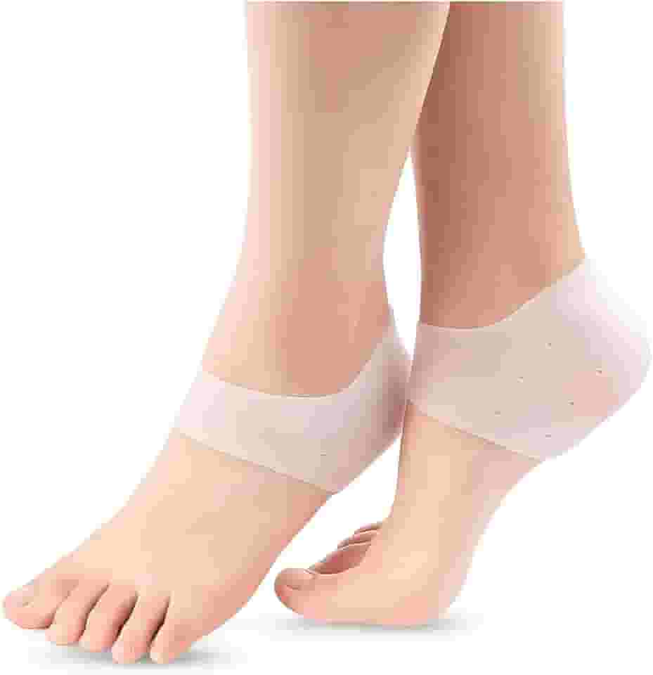 Protetor de Calcanhar em Silicone Gel Altamente Elástico e Flexível Tamanho 35 Ao 44 Para Calcanhares Ressecados Esporão 1 Par