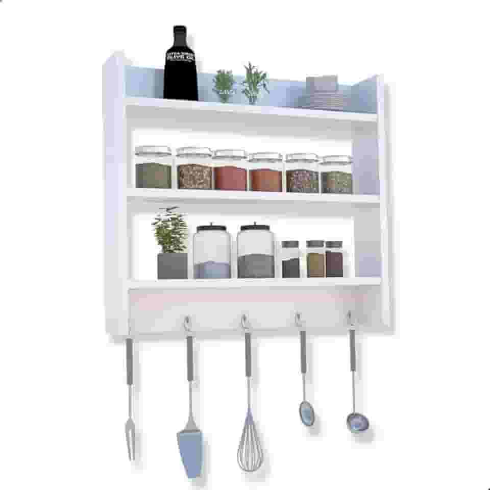 Porta Tempero para condimentos de parede tres prateleiras BR