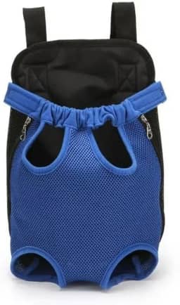 Mochila Bolsa Canguru para Transporte de Pets Cães e Gatos Alça Ajustável Tecido Respirável Passeio Animal Cachorro Pequeno e Medio Porte Felinos Filhote Tamanhos P ao GG (Azul, P)