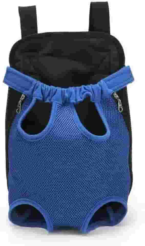 Mochila Bolsa Canguru para Transporte de Pets Cães e Gatos Alça Ajustável Tecido Respirável Passeio Animal Cachorro Pequeno e Medio Porte Felinos Filhote Tamanhos P ao GG (Azul, P)