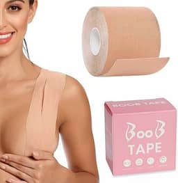 Levanta Peito Adesivo Seios Sutiã Fita Push Up Invisível Silicone Natural | Boob Tape | Bege HANTEC