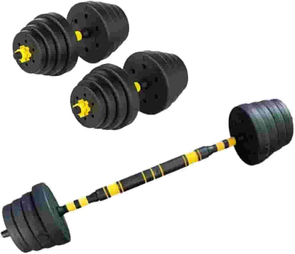 Kit Halteres de Anilhas e Barras Fitness 30kg (pronto para uso)
