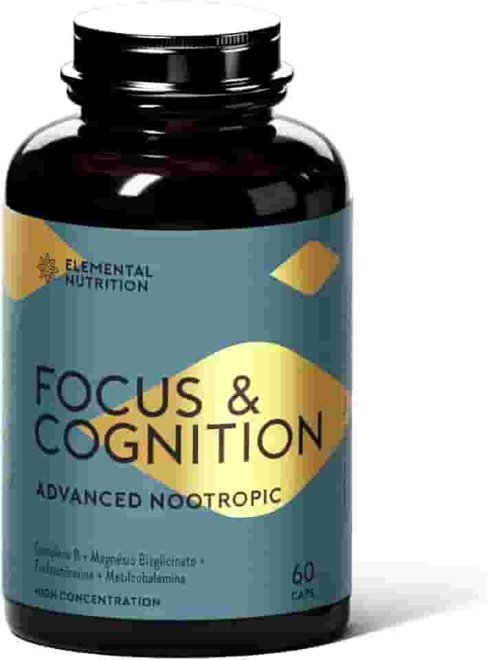 Foco e Cognição (Alta concentração) - Nootrópico, Concentração, Memória, anti estresse - Cafeina Free