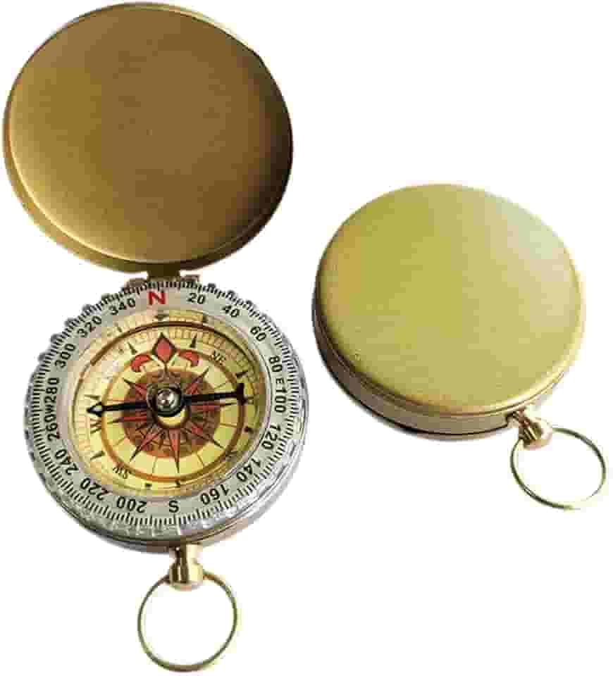 Bússola de acampamento premium – bússola de sobrevivência de cobre com função luminosa para esportes e aventuras ao ar livre