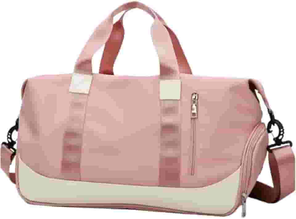 Bolsa Mala de Mão Feminina Grande Transversal Viagem Espaçosa 10 Kg Bordo Rigida Zíper Academia Necessaire Passeio Espaçosa (Rosa)
