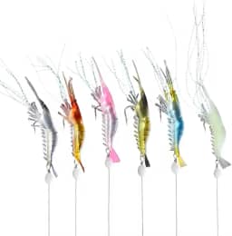 Kit 6 Iscas Camarão Artificial Robalo Tucunaré Corvina Pesca