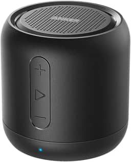 Anker soundcore Mini Alto-Falante Bluetooth Super Portátil com Rádio FM, 15 Horas de Reprodução, Alcance Bluetooth de 20m, Graves Reforçados, Microfone com Cancelamento de Ruído – Preto