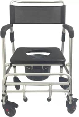Cadeira de Banho 4 Rodas B100 Em Alumínio Idosos Até 140kg Supermedy
