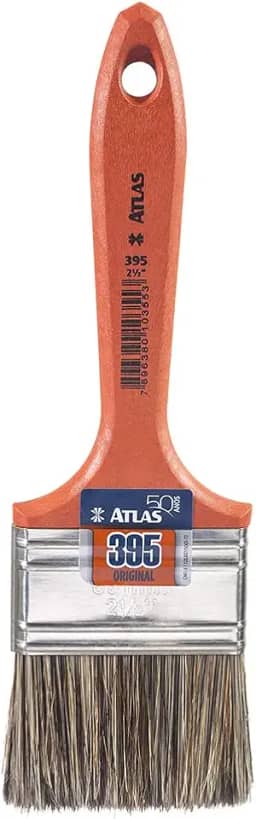 Trincha com Cerdas em Gris, Cor Laranja, Atlas.