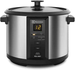Panela Elétrica Electrolux vapor arroz capacidade 1,8L 10 xícaras 4 funções pré-programadas timer panela removivel antiaderente tampa vidro ECC20 inox 127v por Rita Lobo