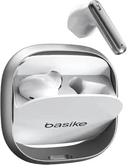 Fone de Ouvido Bluetooth TWS Basike G20-H Estéreo, Toque Sensível, 6h de Música, Bateria Recarregável, Bluetooth 5.4 (Branco)