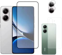 Película 3d 9d para Poco X7 Pro + Película Traseira Hidrogel + Pelicula Proteção Camera