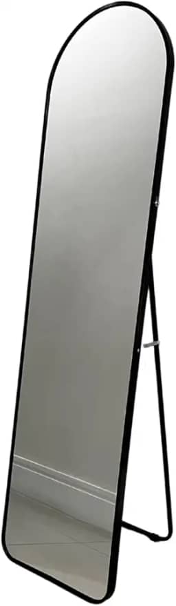 Espelho de Chão para Corpo Inteiro Oval com Moldura de Alumínio 150x40cm