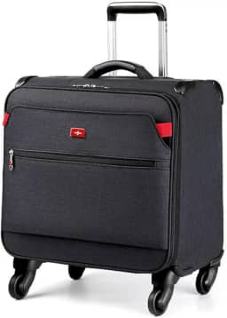 Mala De Bordo Alto Padrão Swiss Executiva Rodas 360° Avião Viagem Premium Masculina Feminina 46x42x26cm (Preto)