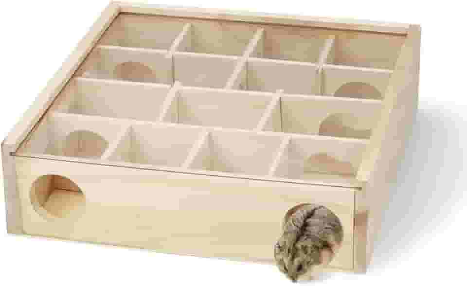 Wontee Labirinto de Madeira para Hamster com Túnel, Esconderijo e Brinquedos de Exploração para Hamsters Anões, Ratos Pequenos e Gerbils