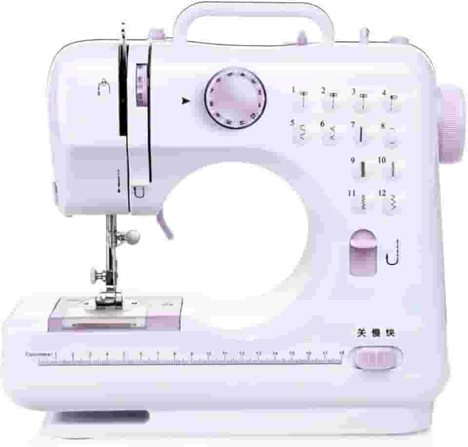 Mini Máquina de Costura Multifuncional Bivolt – 12 Pontos, Doméstica para Reparos e Artesanato, Adaptável a