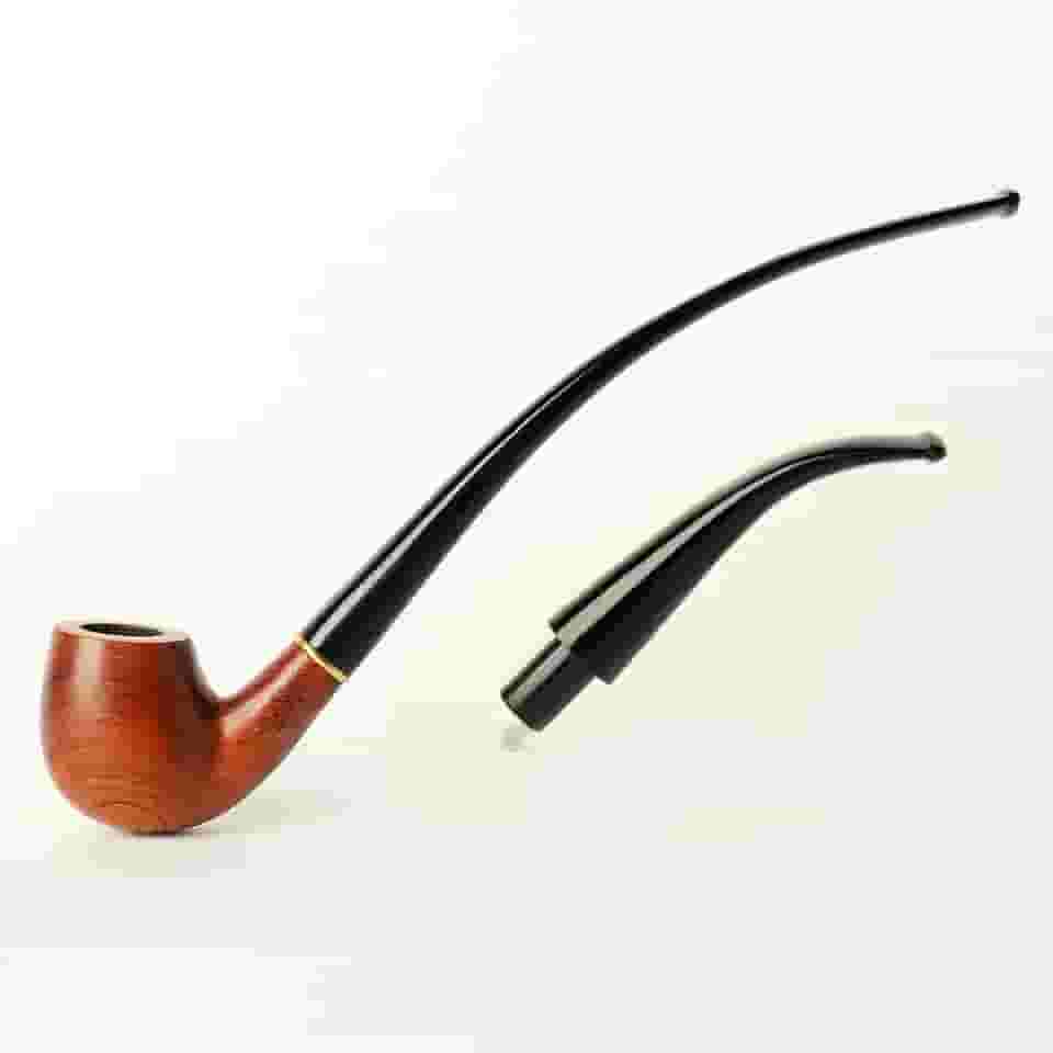 MUXIANG Cachimbos Churchwarden com substituição da haste de dois bocais Cachimbo de Madeira Longo Filtros de 9 mm 10 Ferramentas de limpeza Bola de tela de tubo Raspador Escovar filtro de tela de tubulação Suporte Saco AD0015