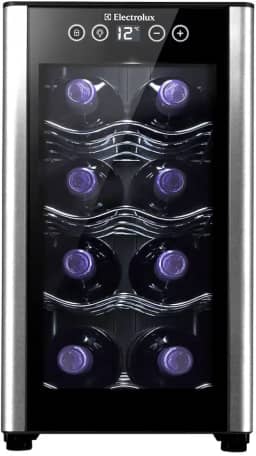 Adega ACB08 Electrolux 8 garrafas 1 Porta Preta Acabamento em Alumínio - Bivolt