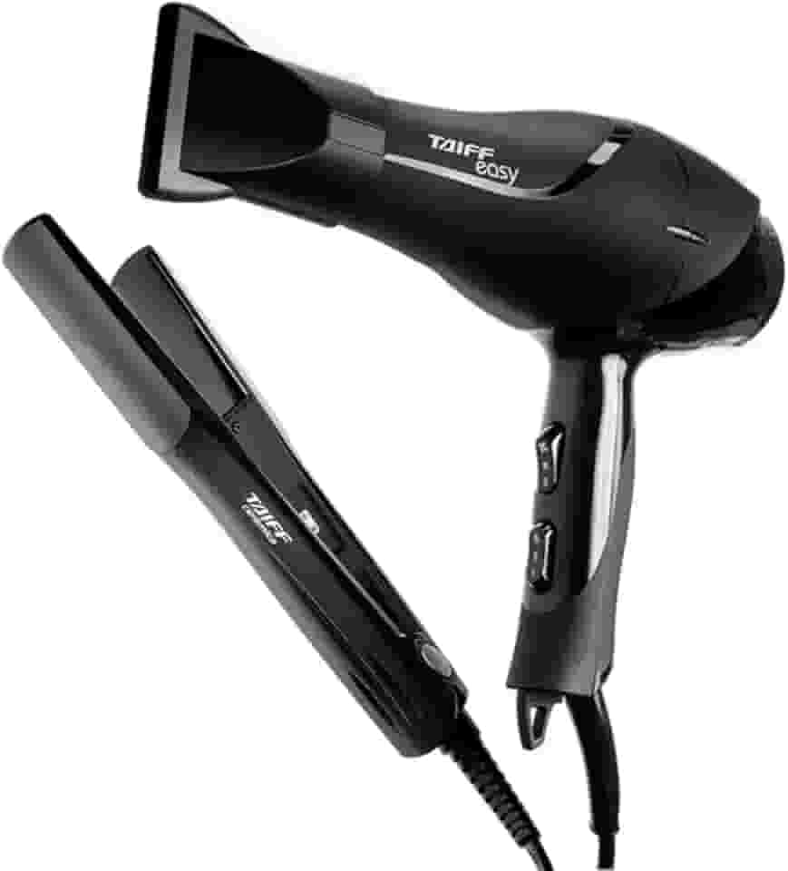 KIT TAIFF SECADOR PROFISSIONAL EASY 1700W - 127V + PRANCHA ALISADORA CERAMICA 180ºC - BIVOLT