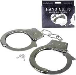 Algema de Metal com Par de Chaves e Trava de Segurança Cromado - Youvibe REF:AL001