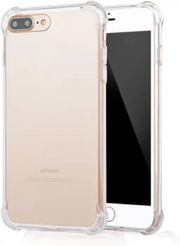 USTIYA Capa para iPhone 8 Plus/iPhone 7 Plus 5,5 polegadas Uso Resistente, Bumper Absorção Choques em TPU Transparente Protector Câmera Espessamento nas Quatro Pontas da Carcasa