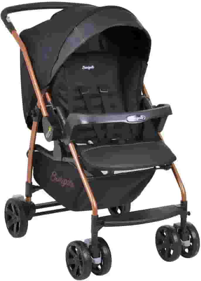 Burigotto Carrinho de Bebê com Bebê Conforto Rio K, Preto e Cobre