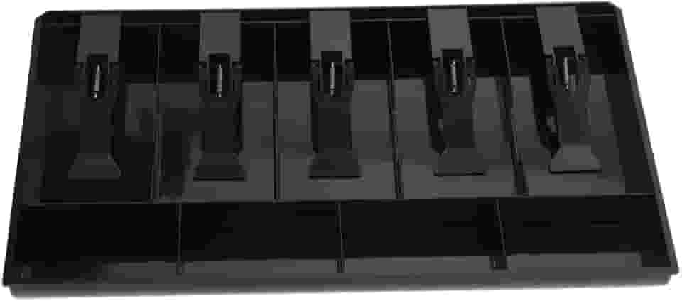 Gaveta de dinheiro, preto e branco (opcional), caixa registradora de plástico removível portátil para pequenos itens para troca solta (preto)