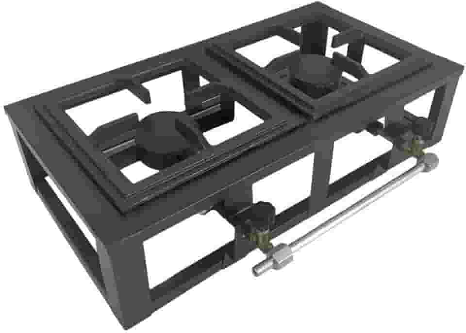 Fogão Industrial de Mesa Alta Baixa Pressão 2 bocas Fogareiro para camping ou caminhoneiro- Fogareiro Duplo Versátil (Alta Pressão)