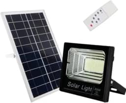 Refletor Solar Fotocélula LED 100W 6500K IP66 Placa Avulsa + Controle