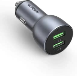 UGREEN Carregador de carro QC3.0 36W Dual USB - Carregamento Rápido - Compatível com Galaxy S21/S20, iPhone 13 Pro Max/12, Pixel 6