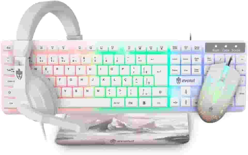 Kit Gamer Evolut Starter 4x1, Rainbow, Branco, Eg-55