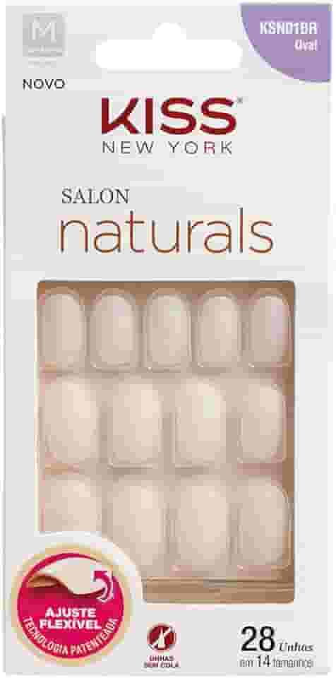 Unha Salon Natural Médio Oval, Kiss New York