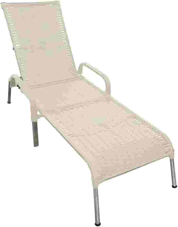 MRDDECORA, Espreguiçadeira Piscina Reclinável Alumínio Fibra Sintética Madrid (Fendi)