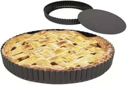 Forma Antiaderente de Torta c/fundo Removivel 24cm Crespa Aço Carbono Casa Buritis (1)