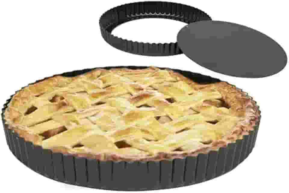 Forma Antiaderente de Torta c/fundo Removivel 24cm Crespa Aço Carbono Casa Buritis (1)