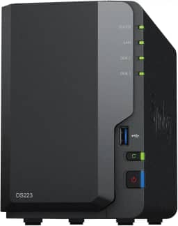 Synology NAS DS223 de 2 compartimentos (sem disco)