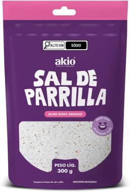 Sal de Parrilla com Alho Roxo Assado 300g | Gourmet, Natural, Ideal para Carnes e Churrasco | Produto Brasileiro