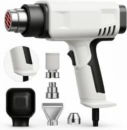 Pistola de Ar Quente com Tela Digital e Regulagem de Calor Profissional (Branco)