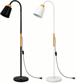 Luminária de Chão Articulada 1,60m – Abajur de Piso com Cúpula Direcionável para Sala, Quarto e Escritório – Preto Bivolt