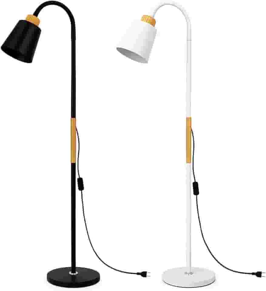 Luminária de Chão Articulada 1,60m – Abajur de Piso com Cúpula Direcionável para Sala, Quarto e Escritório – Preto Bivolt