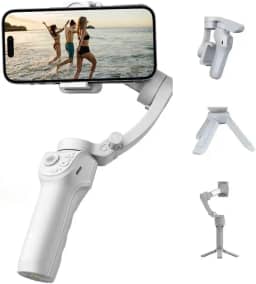 Gimbal PEI-M01 Estabilizador Celular de Vídeo 3 Eixos com Modo de Seguimento Inteligente, Compatível com DSLR e Smartphones, Bateria de Longa Duração (Até 8h), Design Leve e Compacto, Ideal para Vlogs