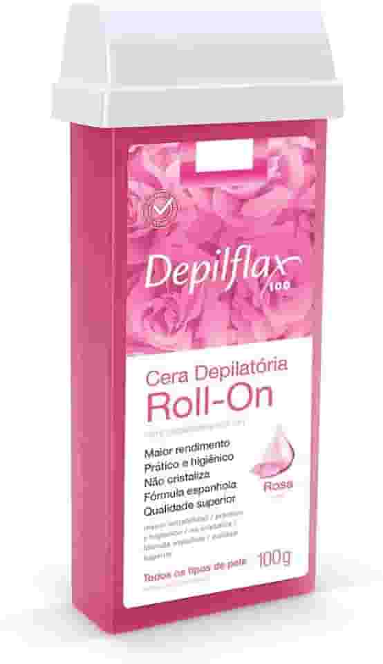 Cera Depil Roll-On Rosa 100G - Depilflax